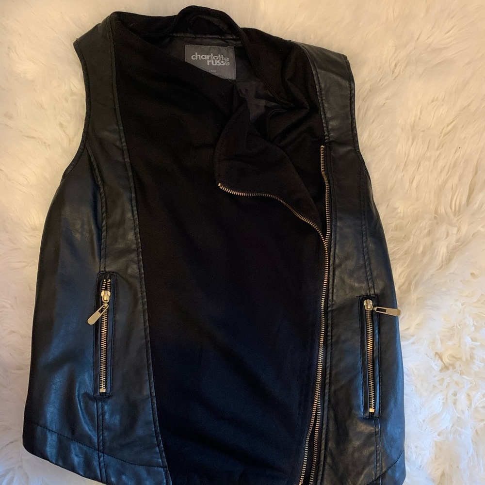 Faux leather vest